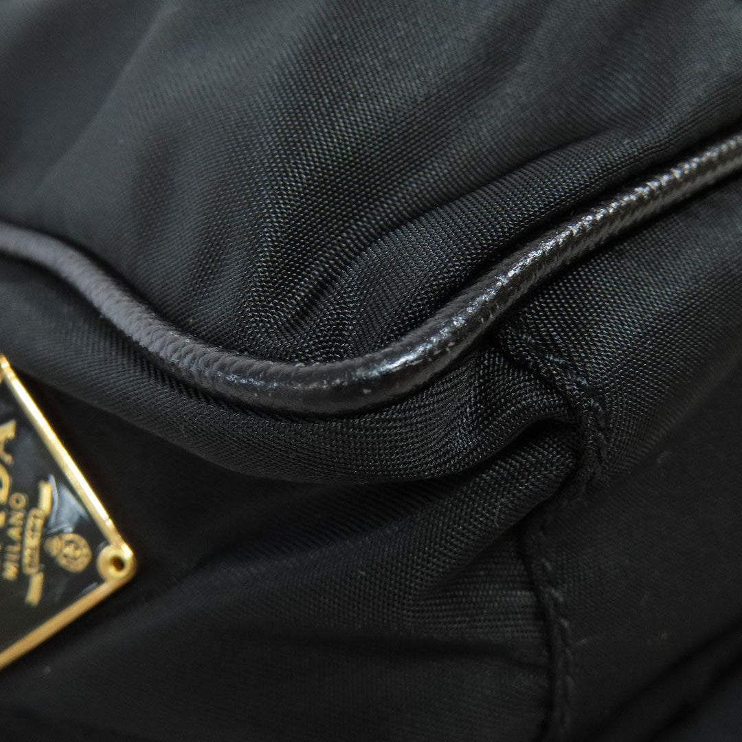 PRADA Shoulder Bag Nylon black logoMetal Women Used Authentic