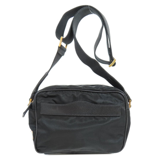 PRADA Shoulder Bag Nylon black logoMetal Women Used Authentic