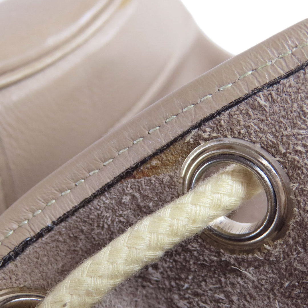 HERMES Tote Bag Calfskin gray Lunch one belt Women Used Authentic