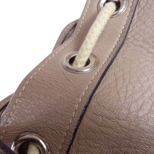 HERMES Tote Bag Calfskin gray Lunch one belt Women Used Authentic