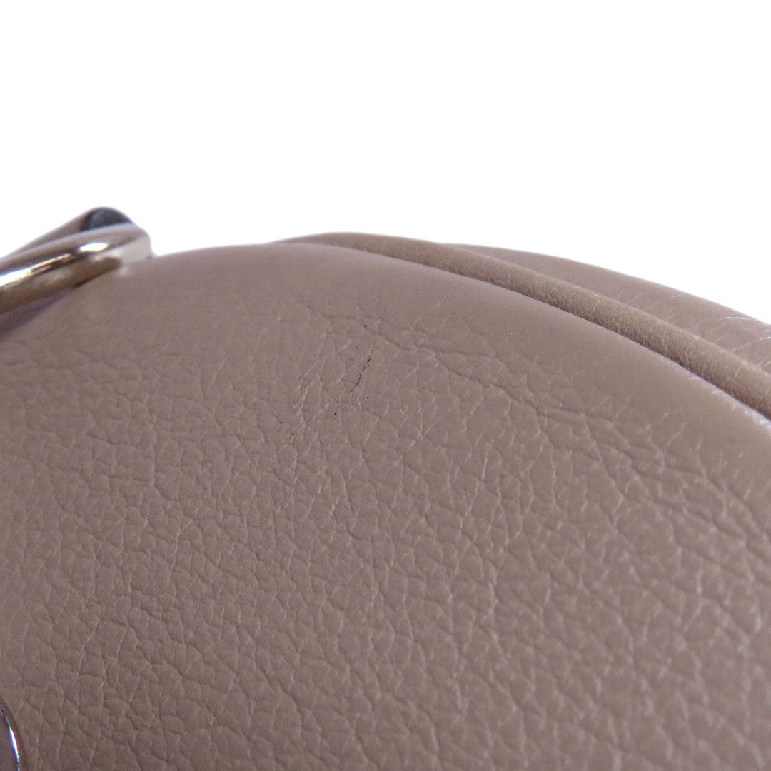 HERMES Tote Bag Calfskin gray Lunch one belt Women Used Authentic