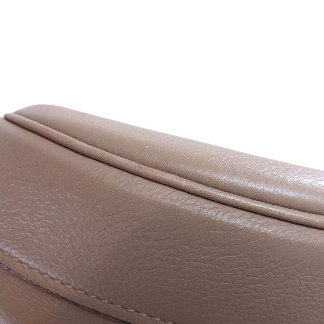 HERMES Tote Bag Calfskin gray Lunch one belt Women Used Authentic
