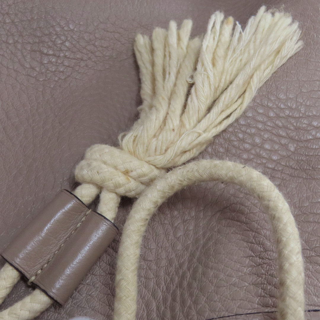 HERMES Tote Bag Calfskin gray Lunch one belt Women Used Authentic