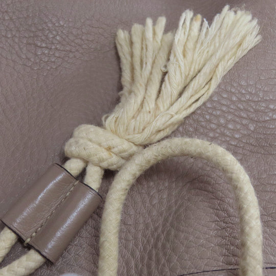 HERMES Tote Bag Calfskin gray Lunch one belt Women Used Authentic