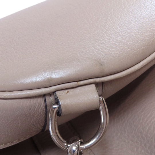 HERMES Tote Bag Calfskin gray Lunch one belt Women Used Authentic
