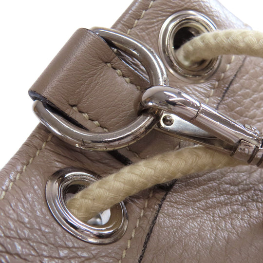 HERMES Tote Bag Calfskin gray Lunch one belt Women Used Authentic