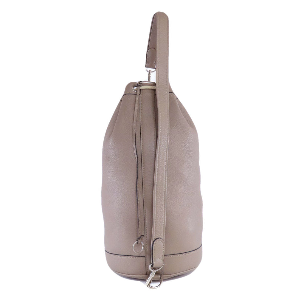 HERMES Tote Bag Calfskin gray Lunch one belt Women Used Authentic