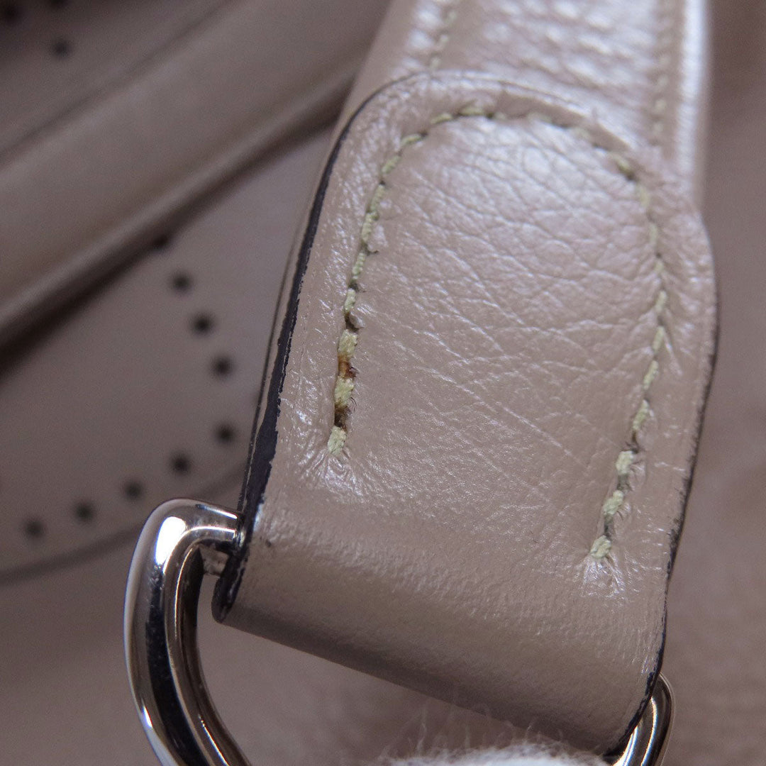HERMES Tote Bag Calfskin gray Lunch one belt Women Used Authentic