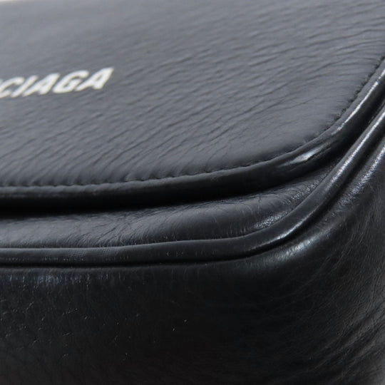 BALENCIAGA Shoulder Bag 537387 leather black Every day Women Used Authentic
