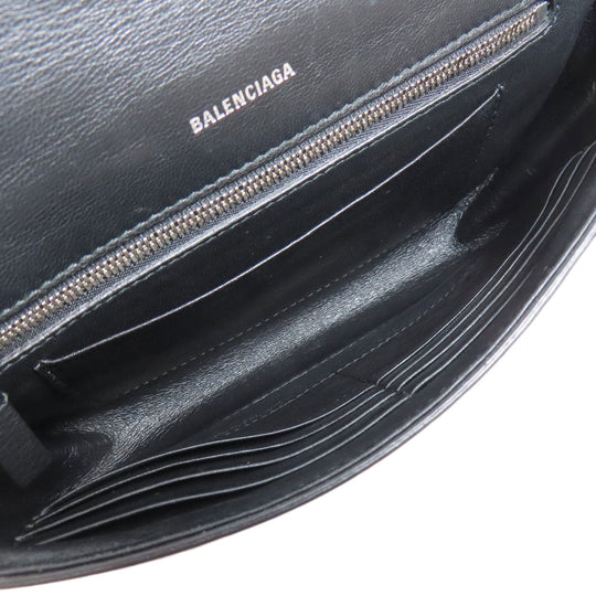 BALENCIAGA Shoulder Bag 537387 leather black Every day Women Used Authentic