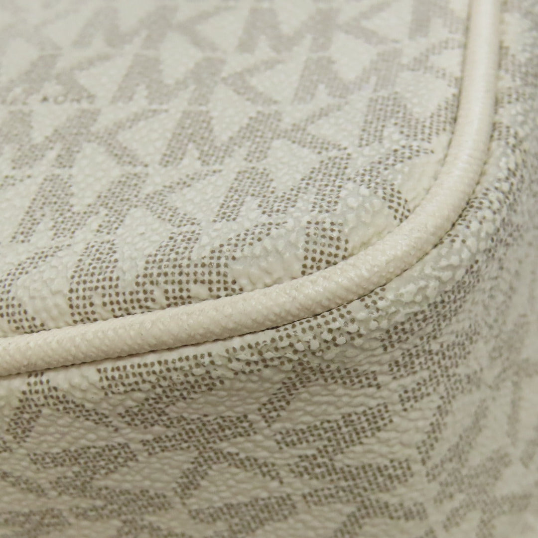 MICHAEL KORS Shoulder Bag PVC white MK signature Women Used Authentic