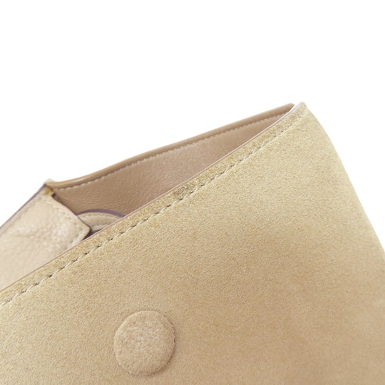 CELINE Tote Bag Calfskin beige Trapeze Women Used Authentic