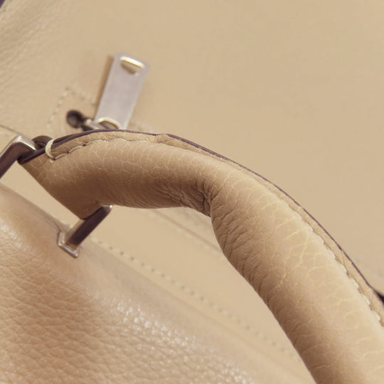 CELINE Tote Bag Calfskin beige Trapeze Women Used Authentic