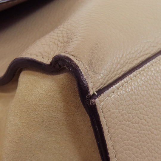 CELINE Tote Bag Calfskin beige Trapeze Women Used Authentic