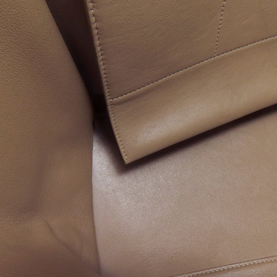 CELINE Tote Bag Calfskin beige Trapeze Women Used Authentic