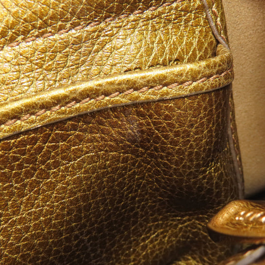 TOD�fS Tote Bag leather gold logo Women Used Authentic