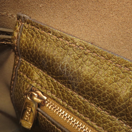 TOD�fS Tote Bag leather gold logo Women Used Authentic