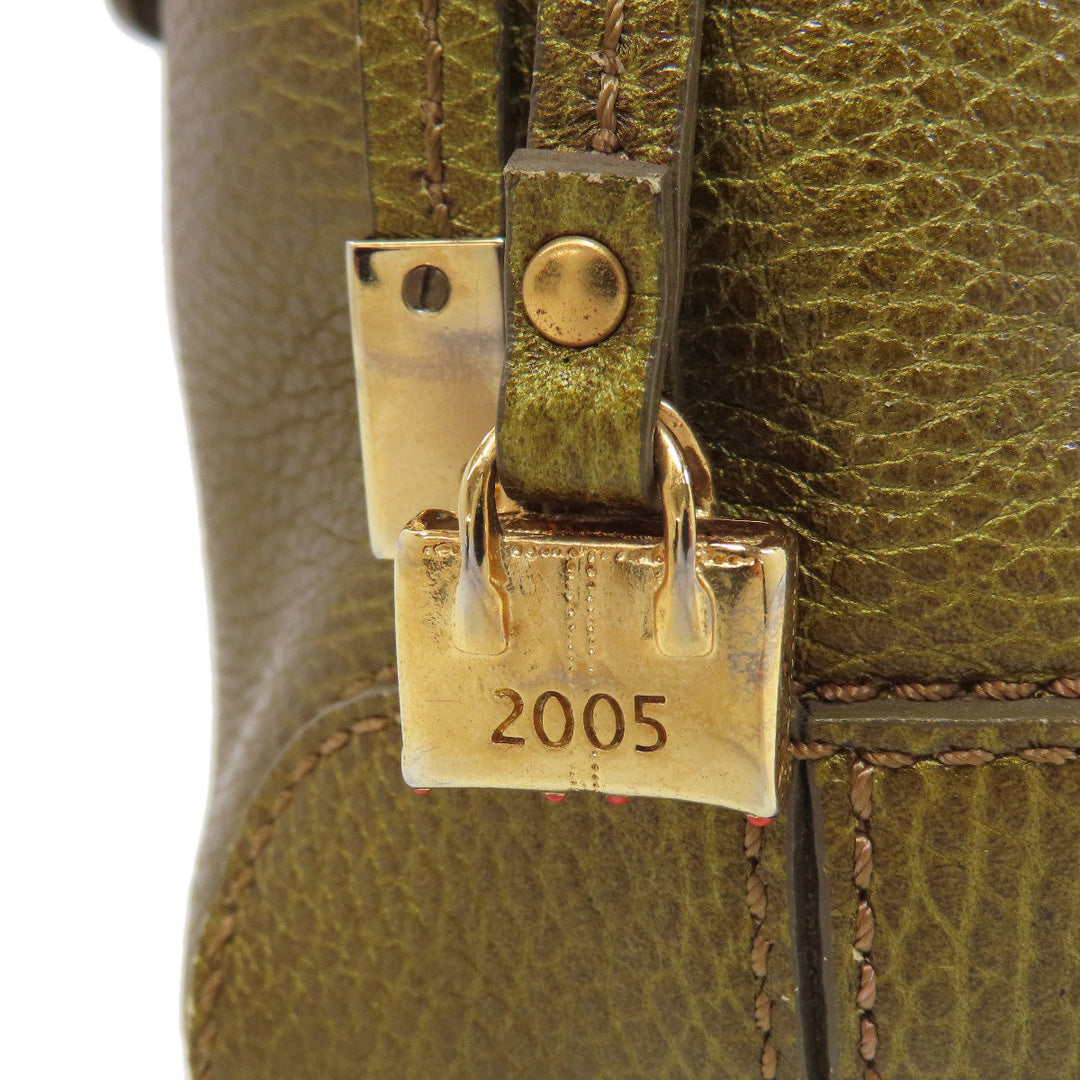 TOD�fS Tote Bag leather gold logo Women Used Authentic
