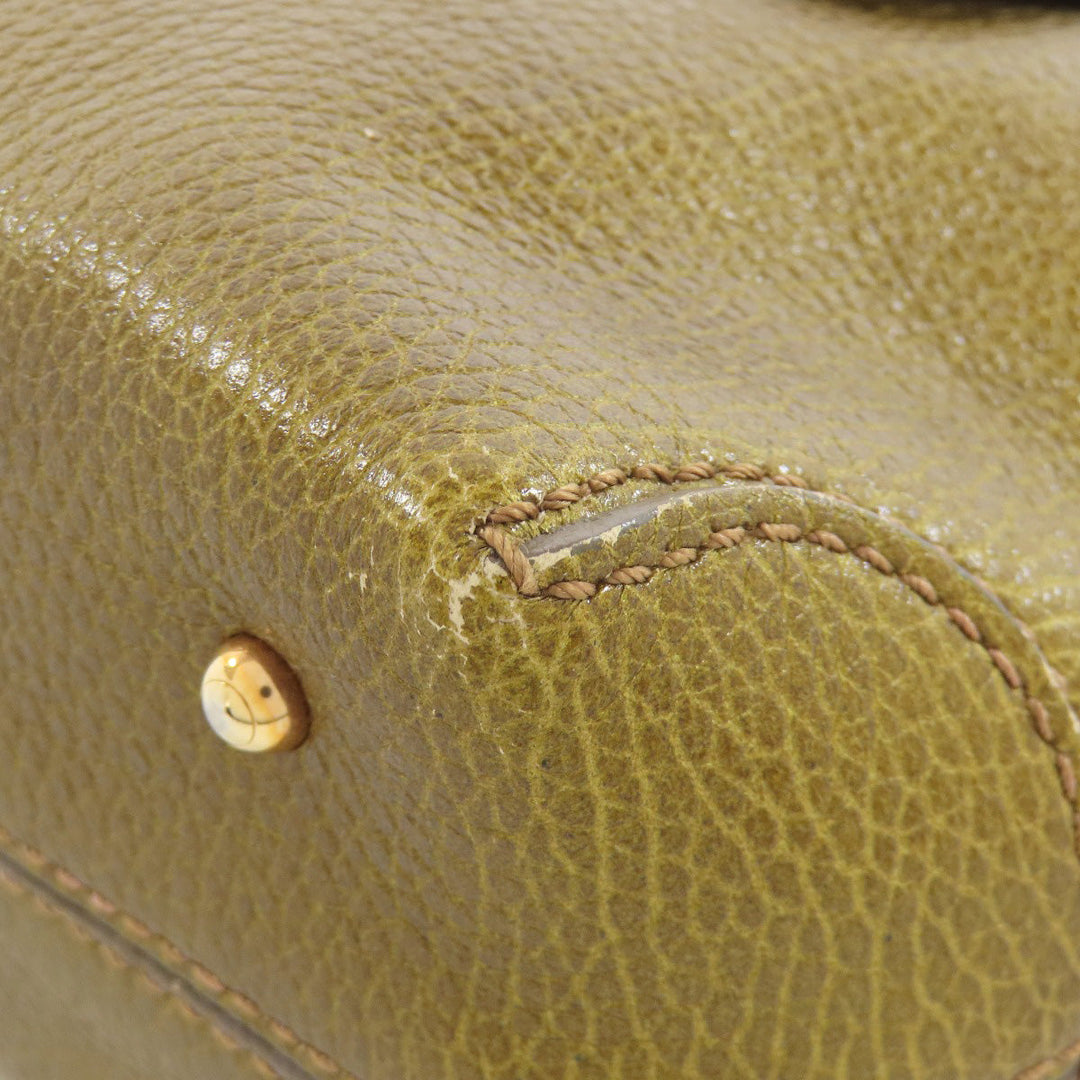 TOD�fS Tote Bag leather gold logo Women Used Authentic