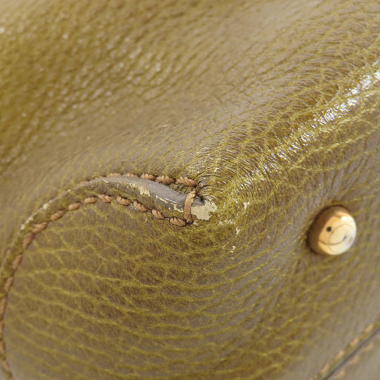 TOD�fS Tote Bag leather gold logo Women Used Authentic