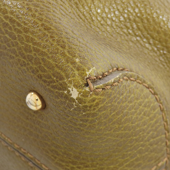TOD�fS Tote Bag leather gold logo Women Used Authentic