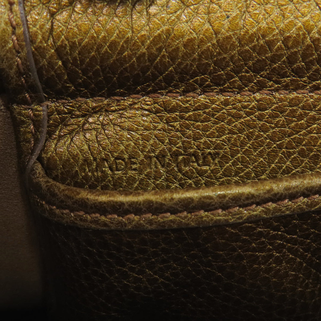 TOD�fS Tote Bag leather gold logo Women Used Authentic