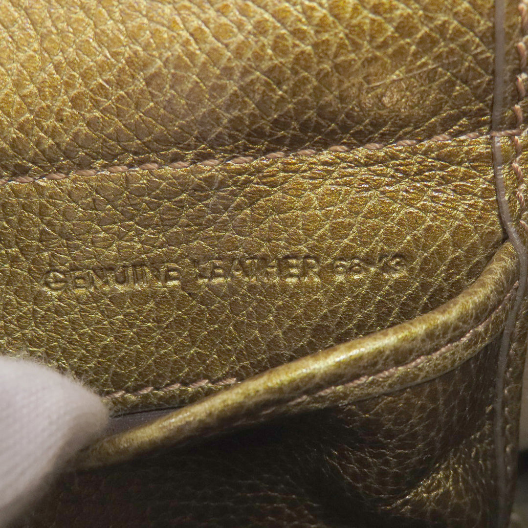 TOD�fS Tote Bag leather gold logo Women Used Authentic