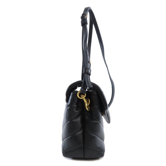 SAINT LAURENT Shoulder Bag 467072 leather black lulu toy bag Women Used Authentic