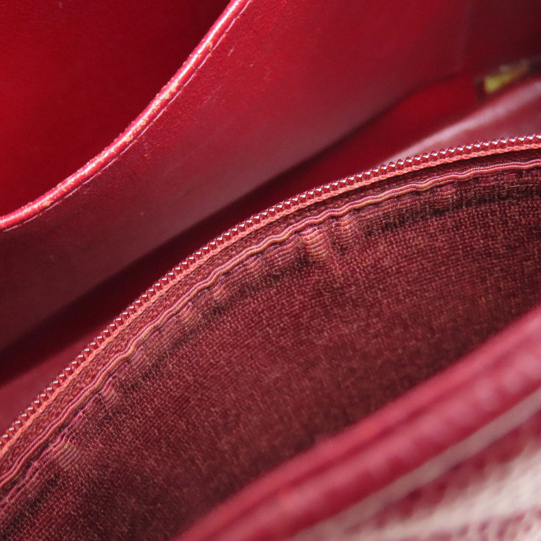 CHANEL Tote Bag Caviar skin Red Replica Tote Gold Metal Women Used Authentic