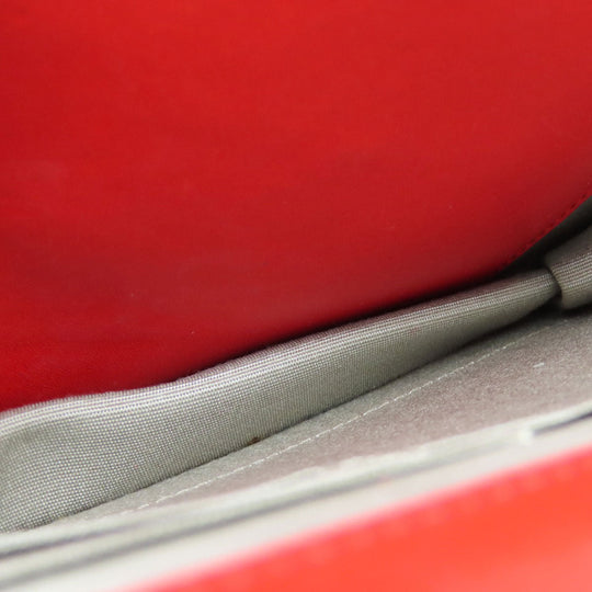 CHANEL Shoulder Bag Grained Calfskin Skin Red Chain wallet COCO Mark