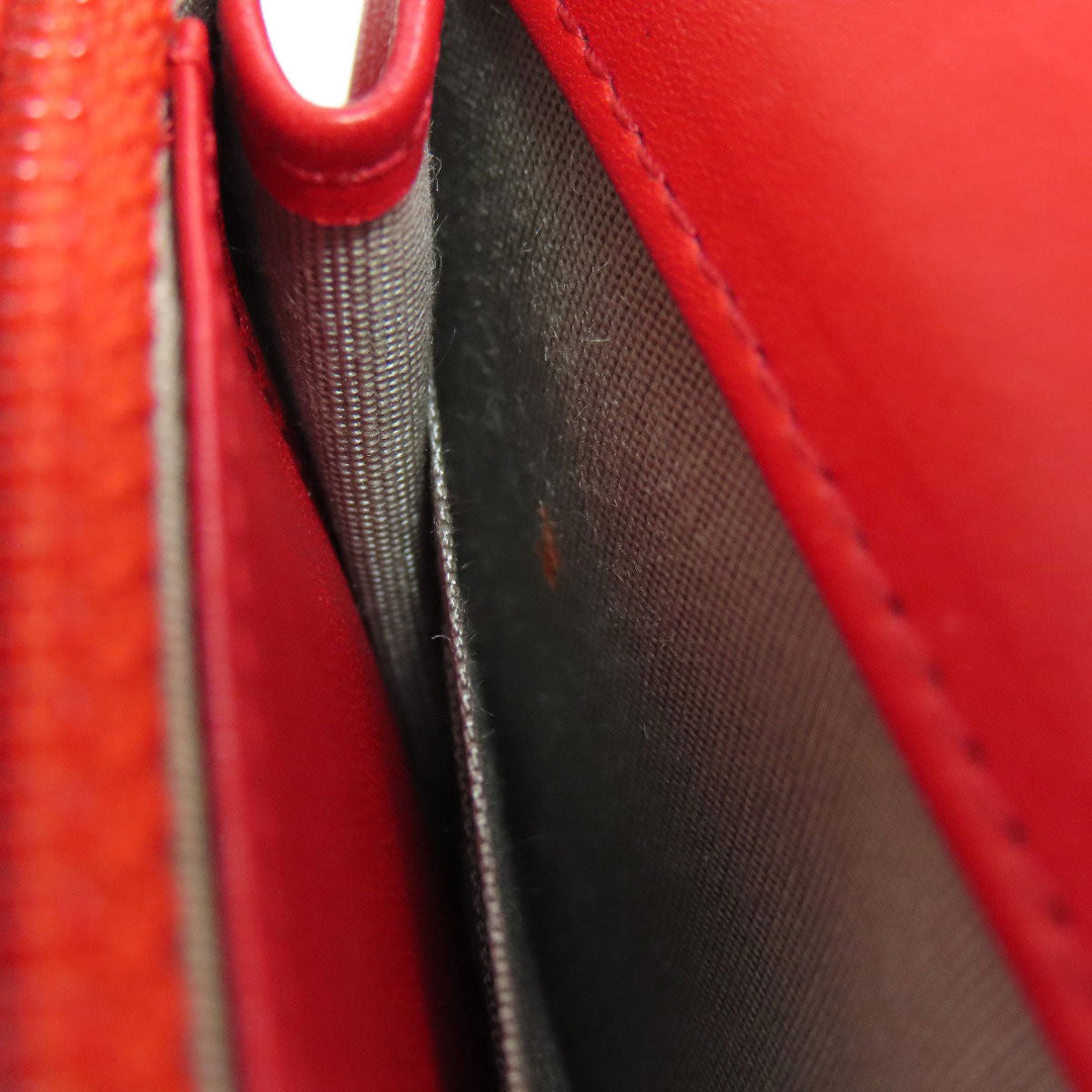 CHANEL Shoulder Bag Grained Calfskin Skin Red Chain wallet COCO Mark