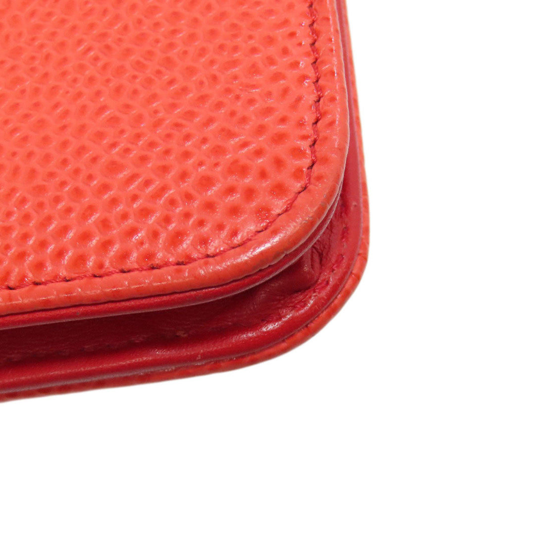 CHANEL Shoulder Bag Grained Calfskin Skin Red Chain wallet COCO Mark