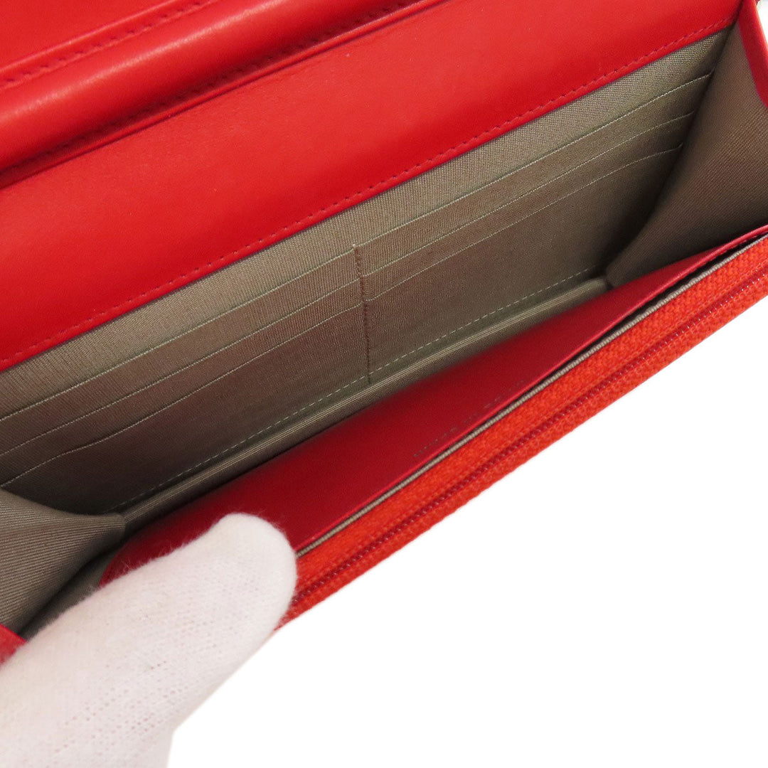 CHANEL Shoulder Bag Grained Calfskin Skin Red Chain wallet COCO Mark