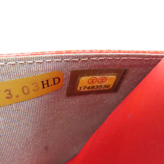 CHANEL Shoulder Bag Grained Calfskin Skin Red Chain wallet COCO Mark