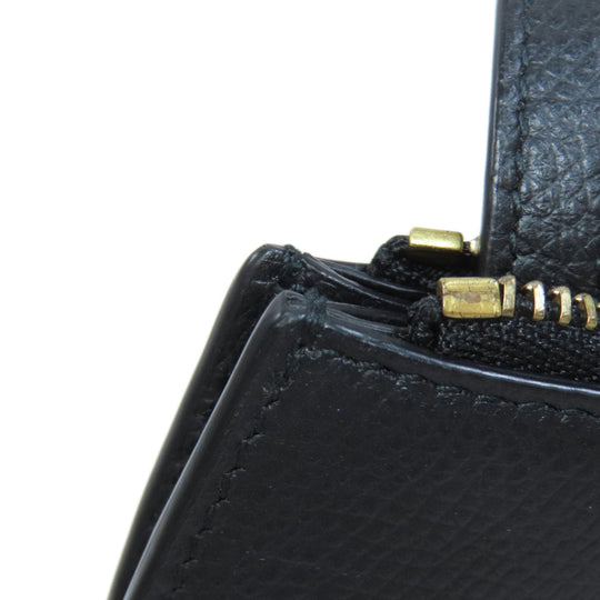 Christian Dior Coin case leather black saddle Women Used Authentic