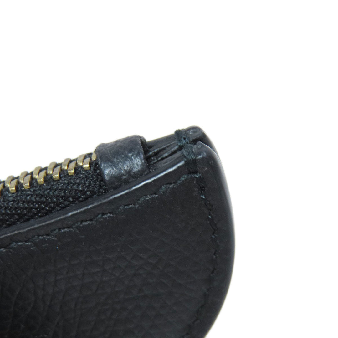 Christian Dior Coin case leather black saddle Women Used Authentic