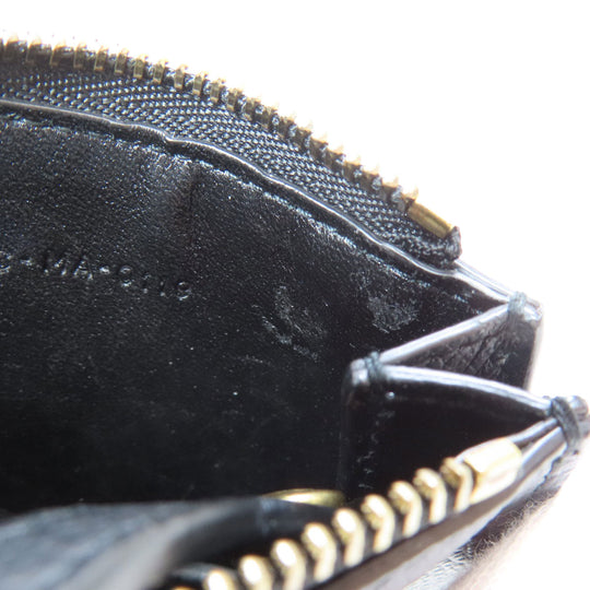 Christian Dior Coin case leather black saddle Women Used Authentic