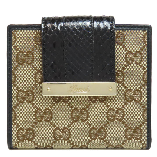 GUCCI Bifold Wallet 181669 canvas Brown GG Women Used Authentic