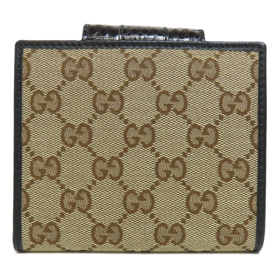 GUCCI Bifold Wallet 181669 canvas Brown GG Women Used Authentic