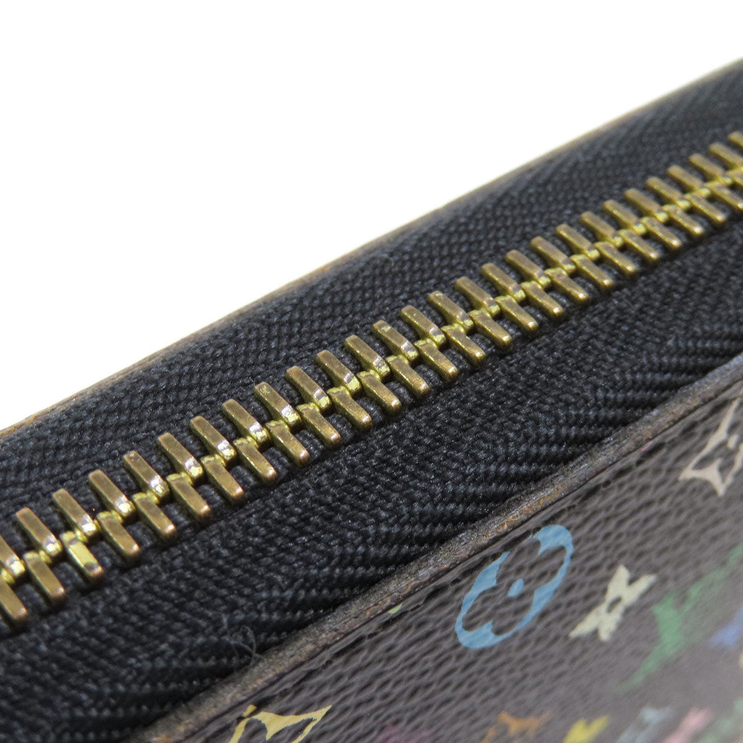 LOUIS VUITTON Long Wallet Purse M60244 Monogram multicolor black Zippy wallet Women Used Authentic