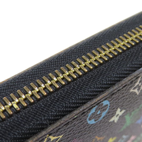LOUIS VUITTON Long Wallet Purse M60244 Monogram multicolor black Zippy wallet Women Used Authentic
