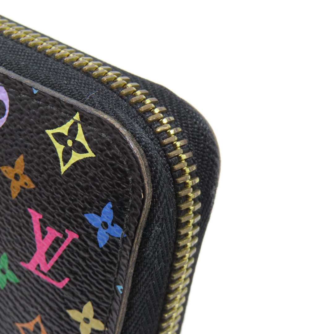 LOUIS VUITTON Long Wallet Purse M60244 Monogram multicolor black Zippy wallet Women Used Authentic