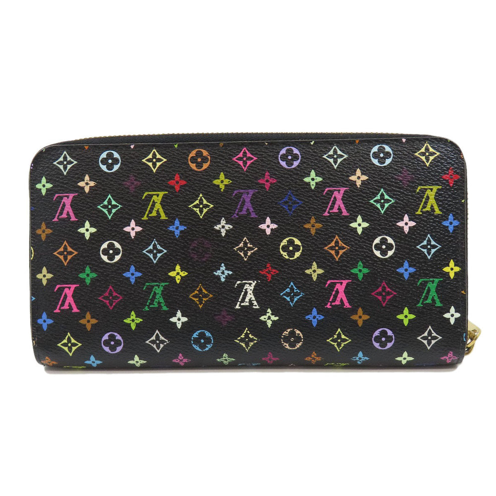 LOUIS VUITTON Long Wallet Purse M60244 Monogram multicolor black Zippy wallet Women Used Authentic