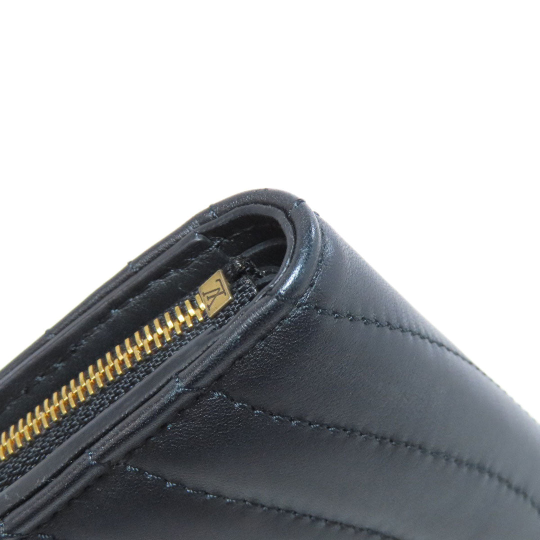 LOUIS VUITTON Bifold Wallet M63789 Calfskin black New Wave Women Used Authentic