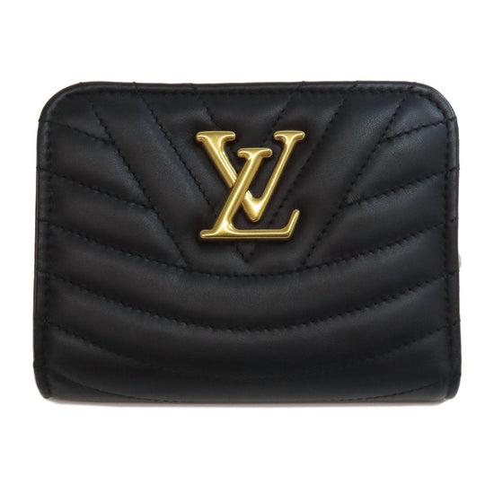 LOUIS VUITTON Bifold Wallet M63789 Calfskin black New Wave Women Used Authentic