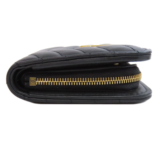 LOUIS VUITTON Bifold Wallet M63789 Calfskin black New Wave Women Used Authentic