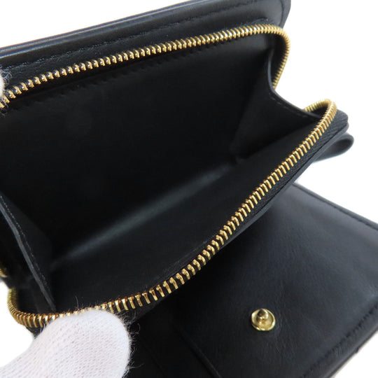 LOUIS VUITTON Bifold Wallet M63789 Calfskin black New Wave Women Used Authentic