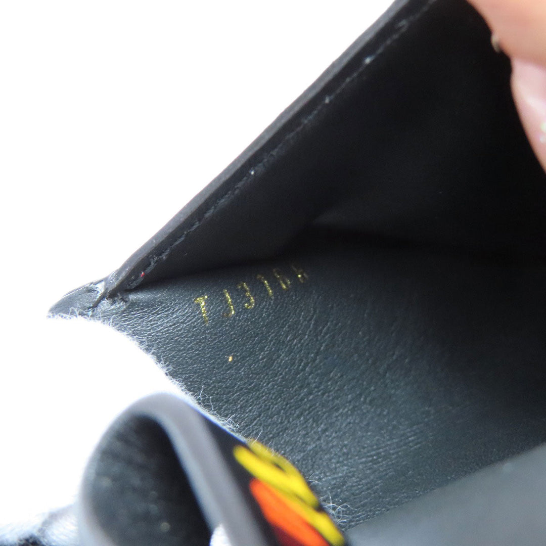 LOUIS VUITTON Bifold Wallet M63789 Calfskin black New Wave Women Used Authentic