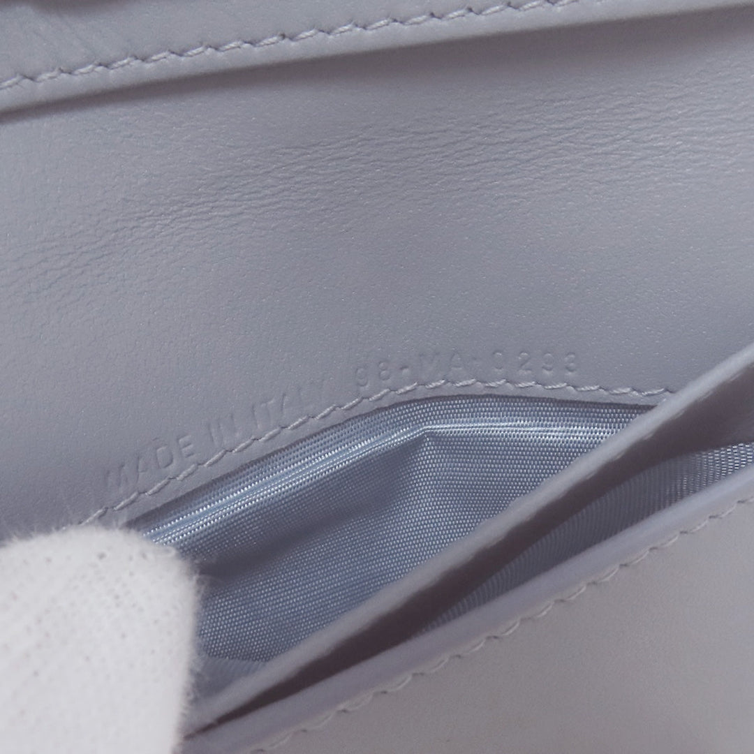 Christian Dior Bifold Wallet Calfskin blue Canage Women Used Authentic