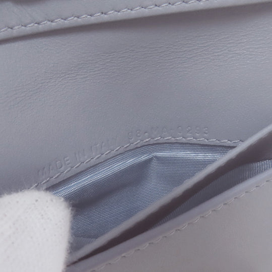 Christian Dior Bifold Wallet Calfskin blue Canage Women Used Authentic